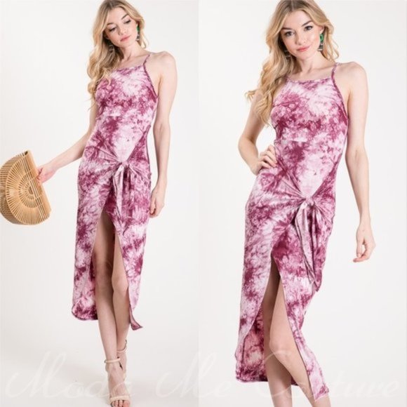 MODA ME COUTURE Dresses & Skirts - BOHO DOLLZ Tie Dye Berry Midi Dress- BodyCon